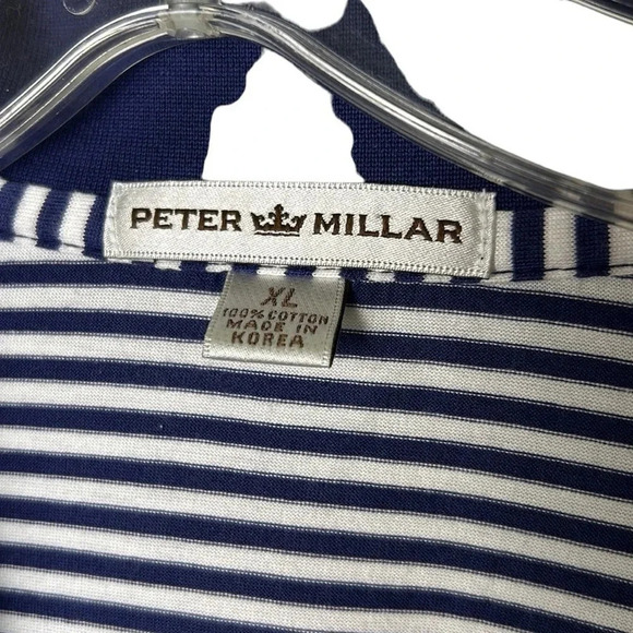 Peter Millar golf shirt,men XL.Blue,striped,Windmill Lakes polo shirt EC - Picture 7 of 11